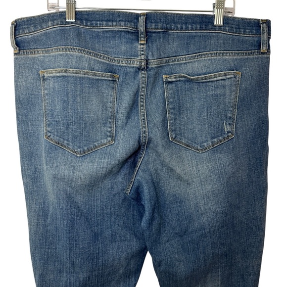 Gap True Skinny Ankle distressed denim jeans raw hem women’s 34 R medium indigo - Picture 5 of 14